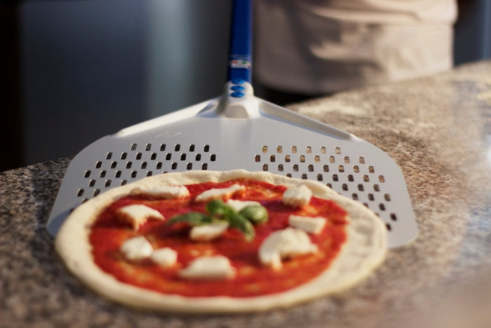 Gi.Metal Azzurra rectangular perforated Pizza Peel 33cm, handle 60cm – Pizza  United