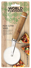 Load image into Gallery viewer, Pizza cutter wheel with hand carved wooden handle. Stainless steel