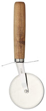 Load image into Gallery viewer, Pizza cutter wheel with hand carved wooden handle. Stainless steel